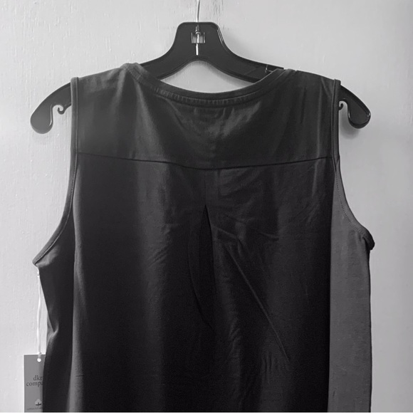 🆕Black-Cotton Rich Curved Hem Tank Top - Picture 4 of 5